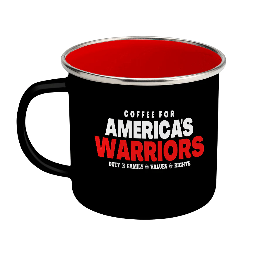 America's Warriors Enamel Steel Mug 12 oz