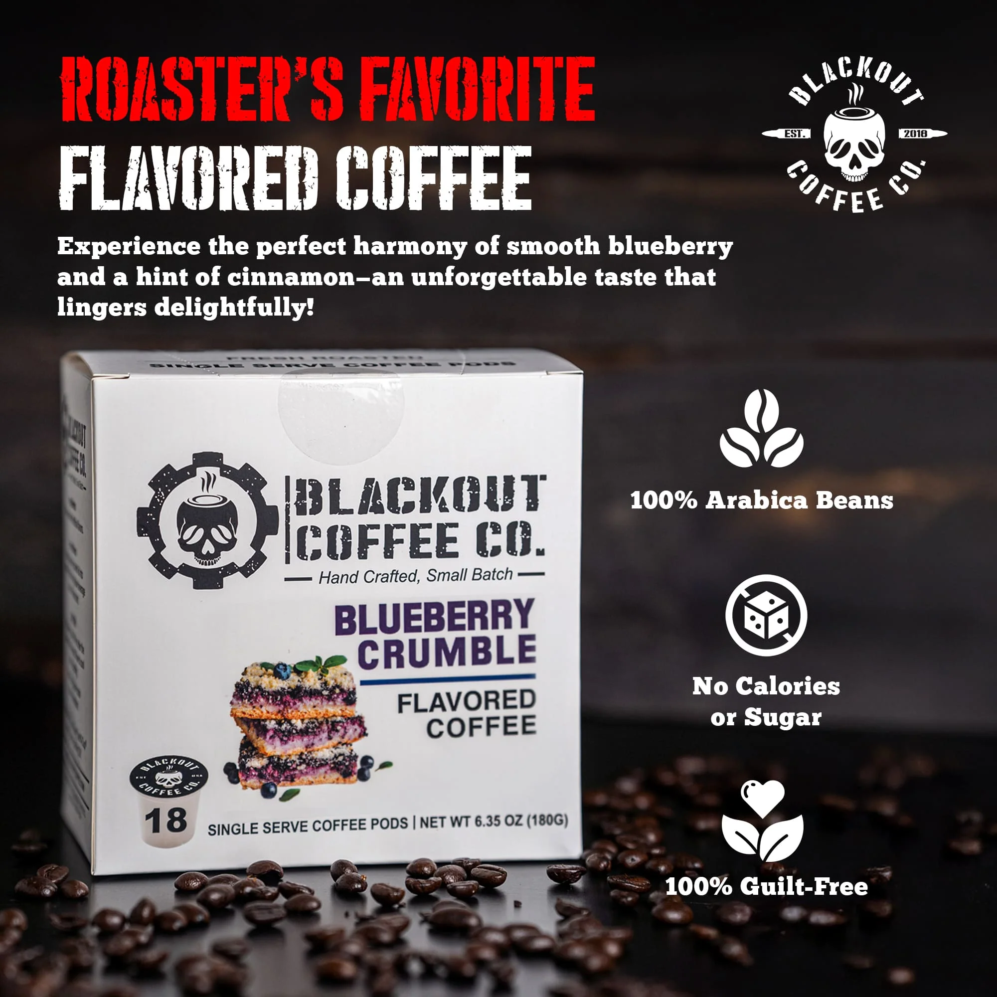 BLUEBERRY CRUMBLE FLAVORED COFFEE PODS 18CT - Image 4