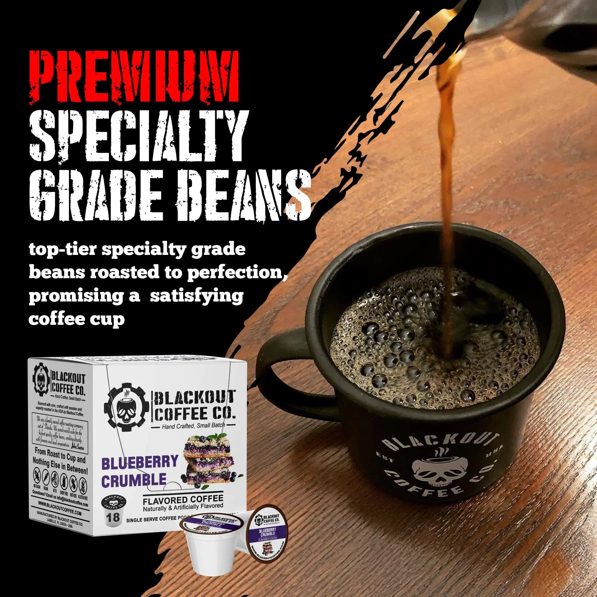 BLUEBERRY CRUMBLE FLAVORED COFFEE PODS 18CT - Image 5