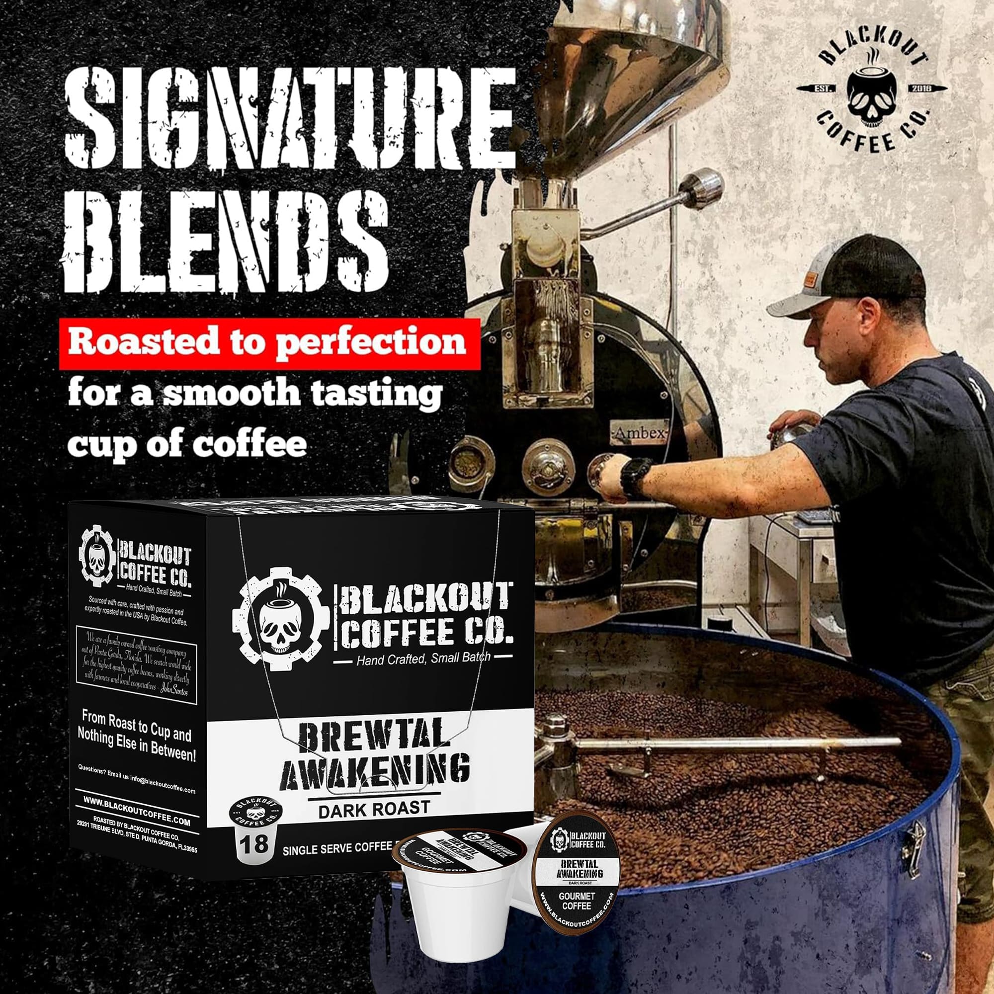 BREWTAL AWAKENING DARK ROAST COFFEE PODS 18CT - Image 3