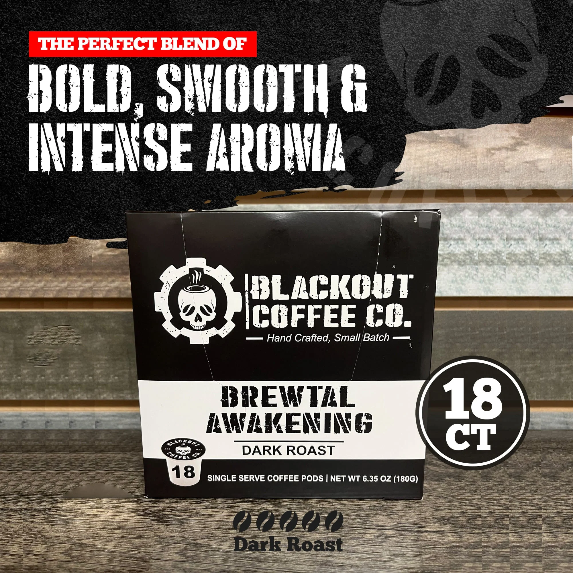 BREWTAL AWAKENING DARK ROAST COFFEE PODS 18CT - Image 4