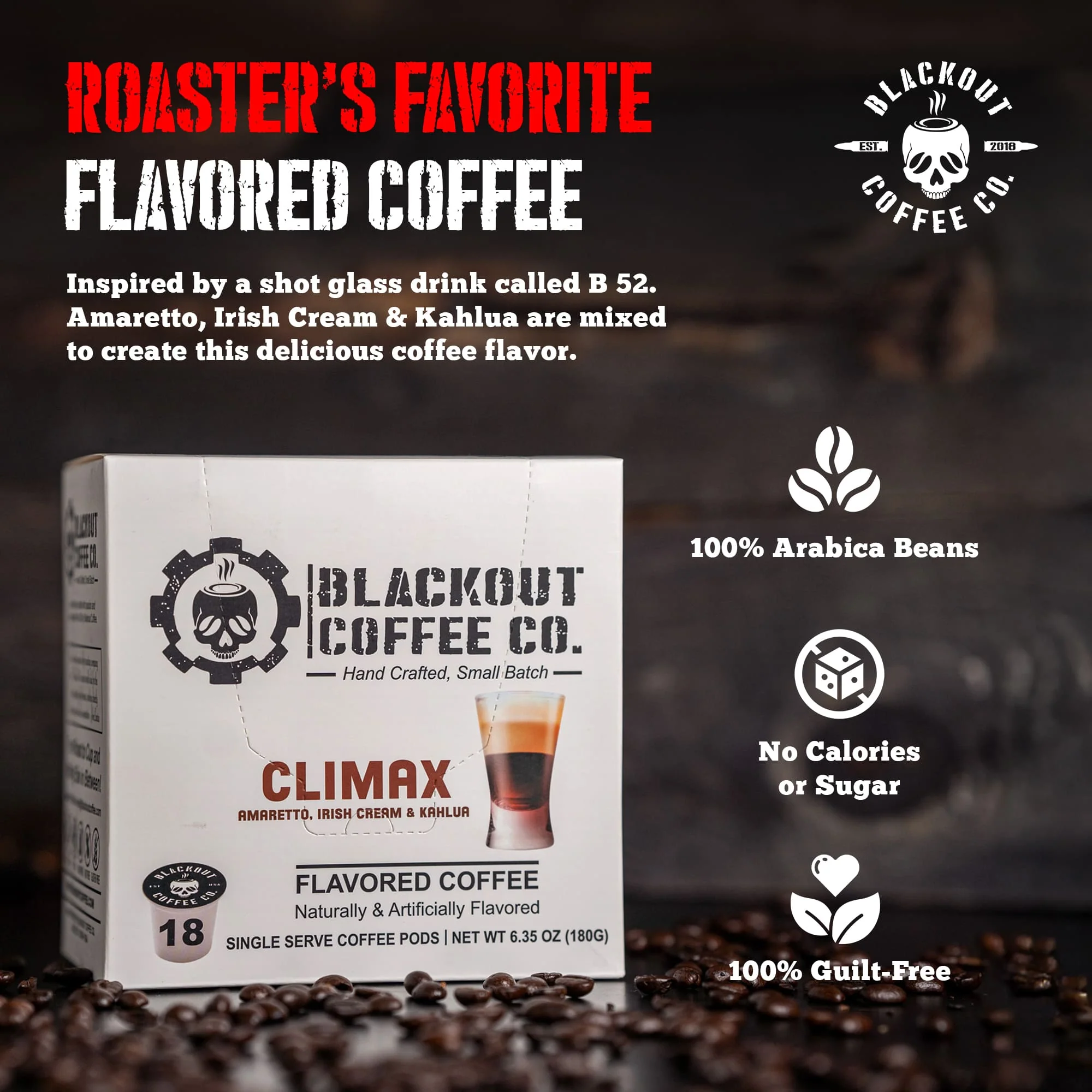 CLIMAX FLAVORED COFFEE PODS 18CT - Image 4
