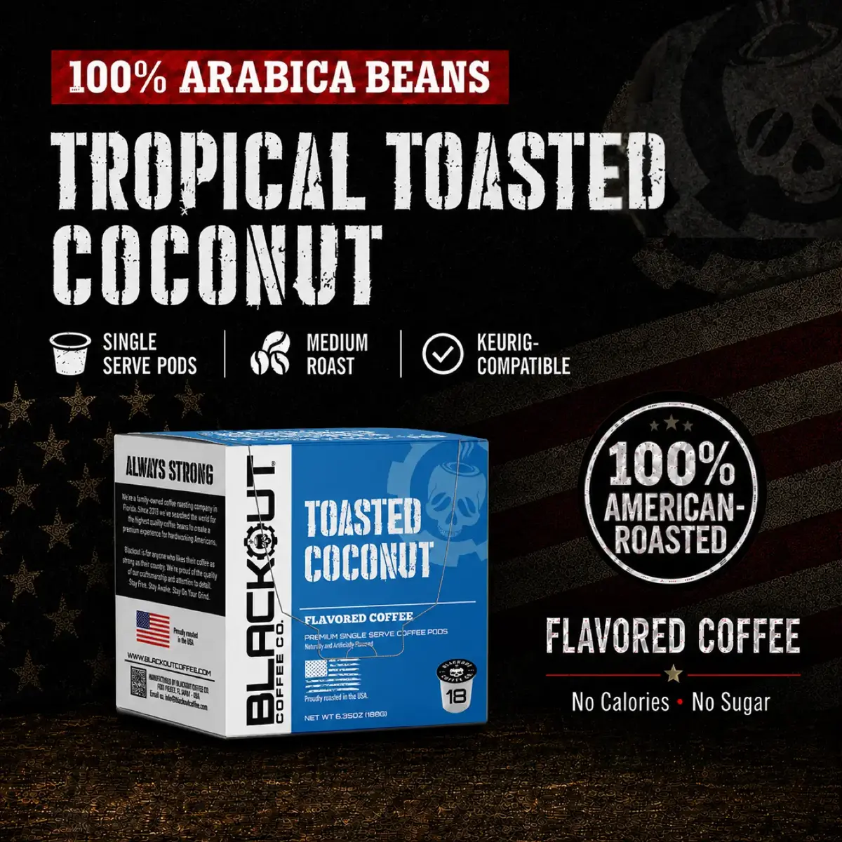 TOASTED COCONUT FLAVORED COFFEE PODS 18CT - Image 2